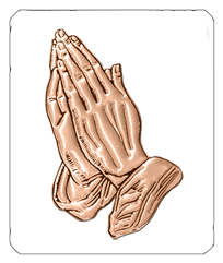 DF35 516 BZ WT Bronze Praying Hands White Background